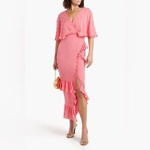 SALONI Rose wrap-effect fil coupé silk-blend chiffon maxi dress Womens 8